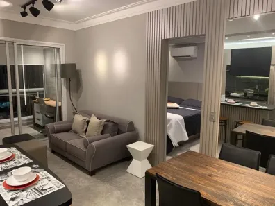 Apartamento com 1 Quarto para alugar, 55m² no Cidade Monções, São Paulo