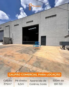 Galpão/Depósito/Armazém para alugar, 375m² no Vila Nossa Senhora de Lourdes, Aparecida de Goiânia
