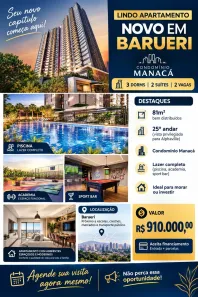 Apartamento com 3 Quartos à venda, 81m² no Jardim Iracema/Aldeia, Barueri