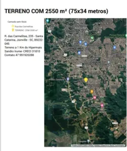 Lote/Terreno à venda, 2550m² no Santa Catarina, Joinville