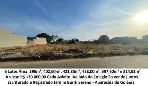 Lote/Terreno à venda, 395m² no Jardim Buriti Sereno, Aparecida de Goiânia