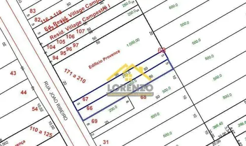 Lote/Terreno à venda, 250m² no Campestre, Santo André