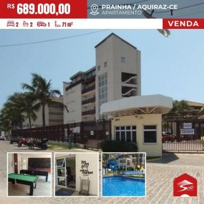 Apartamento com 2 Quartos à venda, 71m² no Porto das Dunas, Aquiraz