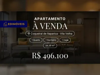 Apartamento com 1 Quarto à venda, 34m² no Coqueiral de Itaparica, Vila Velha