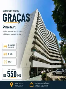 Apartamento com 3 Quartos à venda, 101m² no Graças, Recife