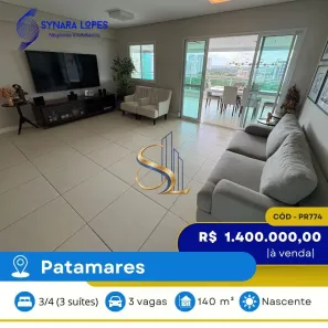 Apartamento com 3 Quartos à venda, 140m² no Patamares, Salvador