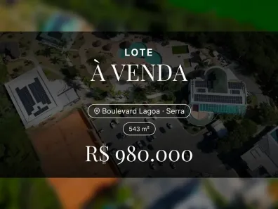 Lote/Terreno à venda, 543m² no Boulevard Lagoa, Serra