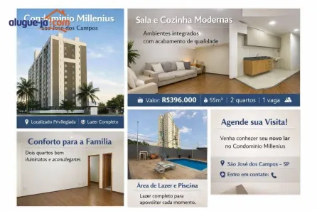 Apartamento com 2 Quartos à venda, 52m² no Parque Residencial Flamboyant, São José dos Campos