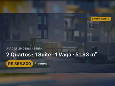 Apartamento com 2 Quartos à venda, 51m² no Jardim Limoeiro, Serra