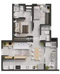 Apartamento com 2 Quartos à venda, 60m² no Santa Mônica, Uberlândia