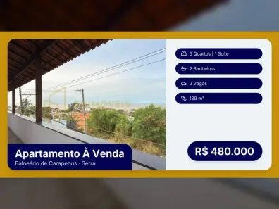 Apartamento com 3 Quartos à venda, 139m² no Balneário de Carapebus, Serra