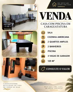 Sobrado com 2 Quartos à venda, 125m² no Rio do Ouro, Caraguatatuba