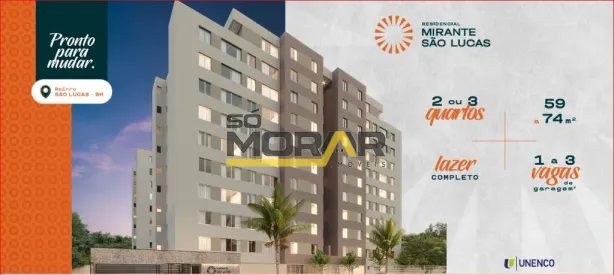 Apartamento com 2 Quartos à venda, 59m² no São Lucas, Belo Horizonte