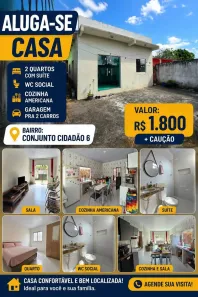 Casa com 2 Quartos para alugar, 50m² no Nova Cidade, Manaus