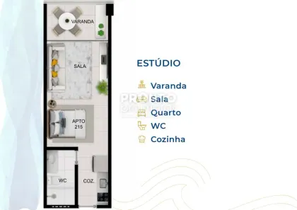 Flat com 1 Quarto à venda, 28m² no Tamandaré, Tamandaré