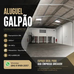 Galpão/Depósito/Armazém com 1 Quarto para alugar, 300m² no Parque de Exposições, Parnamirim