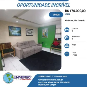 Casa com 2 Quartos à venda, 170m² no Jardim Catarina, São Gonçalo