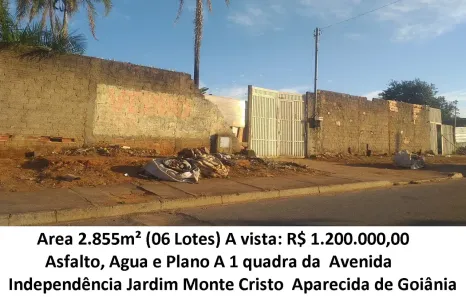 Lote/Terreno à venda, 2855m² no Jardim Monte Cristo, Aparecida de Goiânia