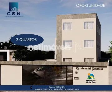 Apartamento com 2 Quartos à venda, 55m² no Girassol, Ribeirão das Neves