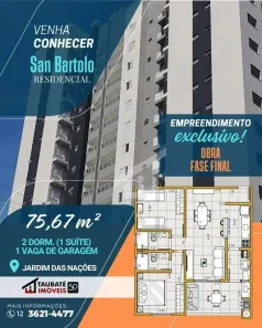 Apartamento com 2 Quartos à venda, 76m² no Jardim das Nações, Taubaté