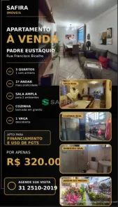 Apartamento com 3 Quartos à venda, 62m² no Padre Eustáquio, Belo Horizonte