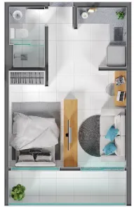 Apartamento com 1 Quarto à venda, 22m² no São Pedro, Juiz de Fora