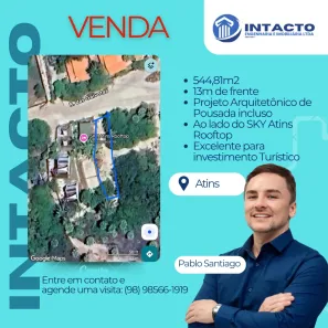 Lote/Terreno à venda, 545m² no Centro, Barreirinhas