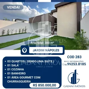 Casa com 3 Quartos à venda, 160m² no Loteamento Jardim Nápoles, Sinop