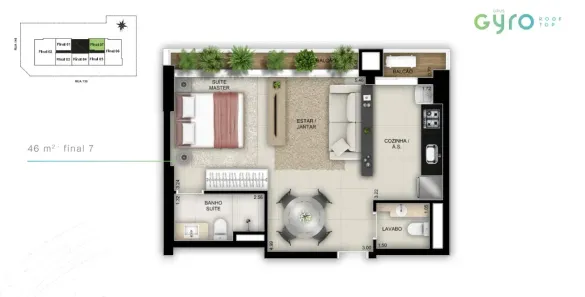 Flat com 1 Quarto à venda, 46m² no Setor Bueno, Goiânia