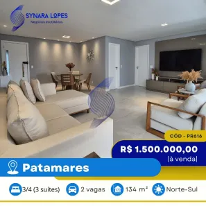 Apartamento com 3 Quartos à venda, 134m² no Patamares, Salvador