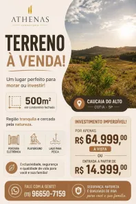 Lote/Terreno à venda, 500m² no dos Mendes (Caucaia do Alto), Cotia