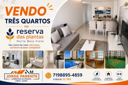 Apartamento com 3 Quartos à venda, 73m² no Horto Bela Vista, Salvador