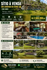 Fazenda/Sítio com 4 Quartos à venda, 400m² no Do Pocinho, São Lourenço da Serra