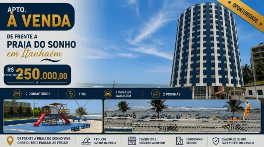 Apartamento com 2 Quartos à venda, 45m² no Praia dos Sonhos, Itanhaém