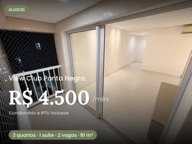 Apartamento com 3 Quartos para alugar, 81m² no Santo Agostinho, Manaus