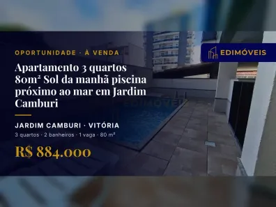 Apartamento com 3 Quartos à venda, 80m² no Jardim Camburi, Vitória