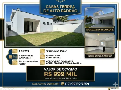 Casa de Condomínio com 3 Quartos à venda, 166m² no Itapecirica, Taubaté