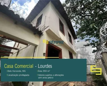 Imóvel Comercial com 2 Quartos para alugar, 350m² no Lourdes, Belo Horizonte