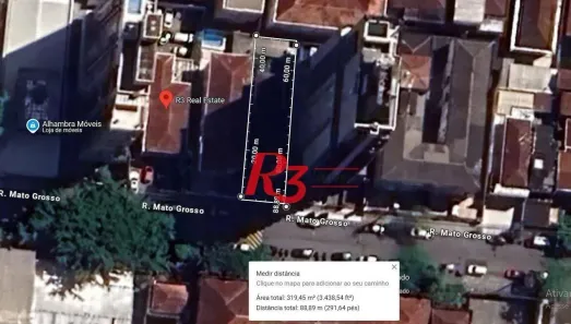 Lote/Terreno à venda, 300m² no Boqueirão, Santos