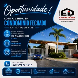 Lote/Terreno à venda, 250m² no , Paripueira