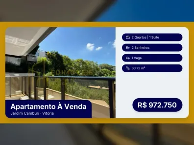 Apartamento com 2 Quartos à venda, 63m² no Jardim Camburi, Vitória