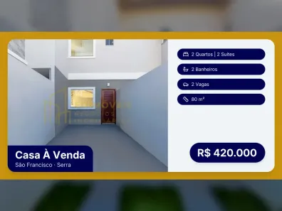 Casa com 2 Quartos à venda, 80m² no São Francisco, Serra
