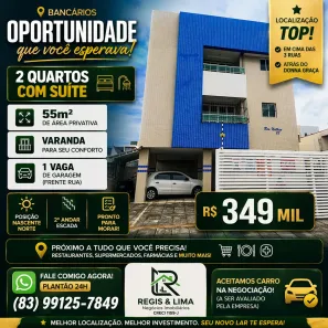Apartamento com 2 Quartos à venda, 55m² no Bancários, João Pessoa