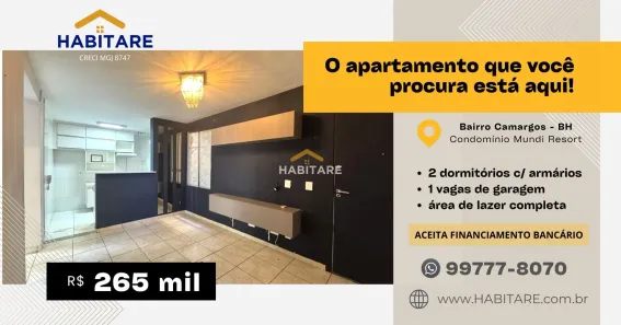 Apartamento com 2 Quartos à venda, 43m² no Camargos, Belo Horizonte