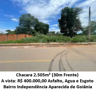 Lote/Terreno à venda, 2505m² no Independência - 2º Complemento, Aparecida de Goiânia