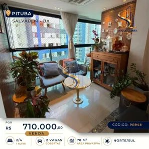Apartamento com 2 Quartos à venda, 78m² no Pituba, Salvador