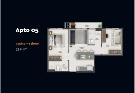 Apartamento com 2 Quartos à venda, 53m² no Pagani, Palhoça