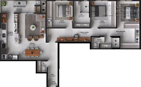 Apartamento com 3 Quartos à venda, 123m² no Pedra Branca, Palhoça