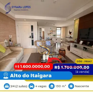 Apartamento com 3 Quartos à venda, 130m² no Itaigara, Salvador