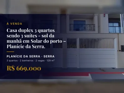 Casa com 3 Quartos à venda, 129m² no Planície da Serra, Serra